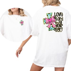 Love the Lord Matthew 22 37 T-Shirt, Christian Cross Bow, Religious T-Shirt, Faith Based Tee, Gift for Believer, Trendy Christian