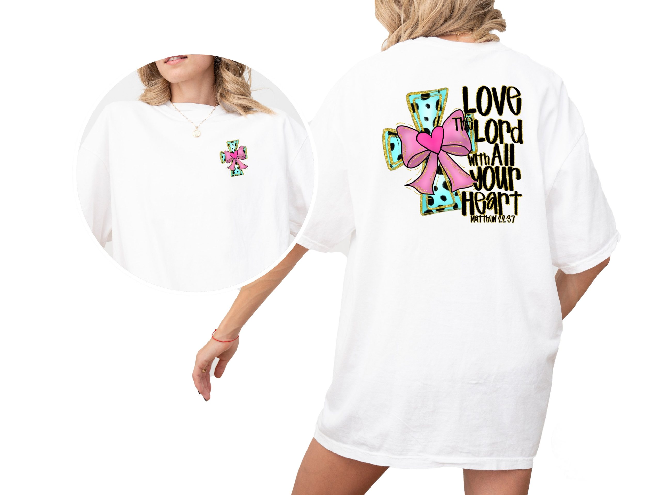 Love the Lord Matthew 22 37 T-Shirt, Christian Cross Bow, Religious T-Shirt, Faith Based Tee, Gift for Believer, Trendy Christian