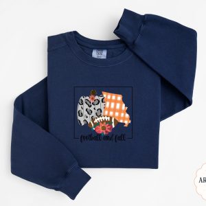 Football And Fall Sweatshirt, Leopard Pumpkin, State Map Sweatshirt, Autumn Sweatshirt, Football Season Sweatshirt, Trendy Fall Sweatshirt