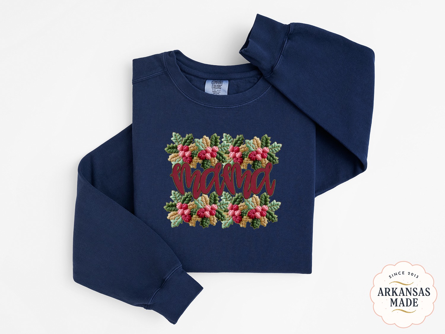 Floral Mama Sweatshirt, Embroidered Flowers, Mother's Day Gift, Stylish Sweatshirt, Gift for Mom, Trendy Sweatshirt, Mama Floral Design