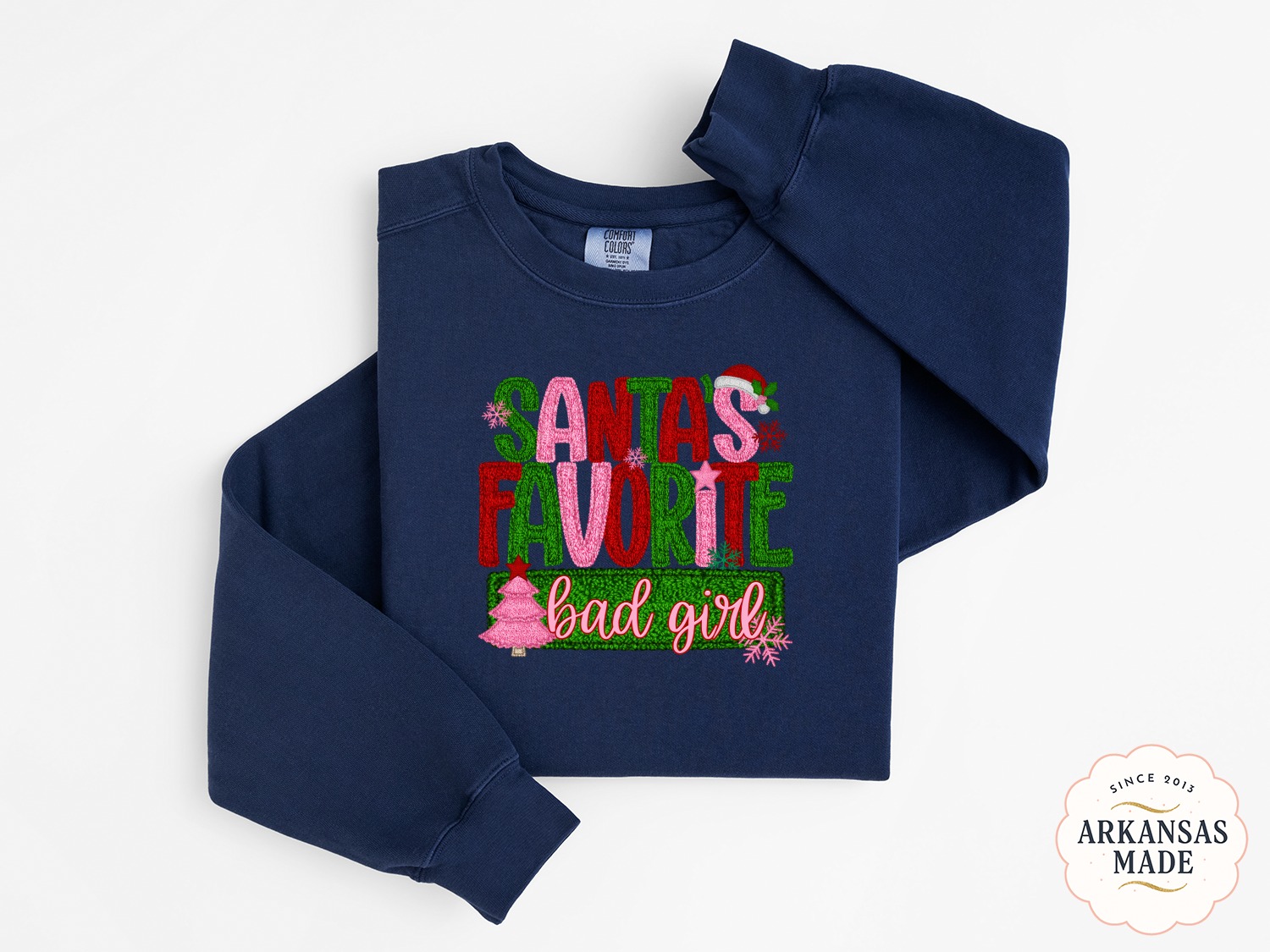 Santa's Favorite Bad Girl Sweatshirt, Funny Christmas Sweatshirt, Holiday Sweatshirt, Christmas Gift, Festive Sweatshirt, Xmas Apparel