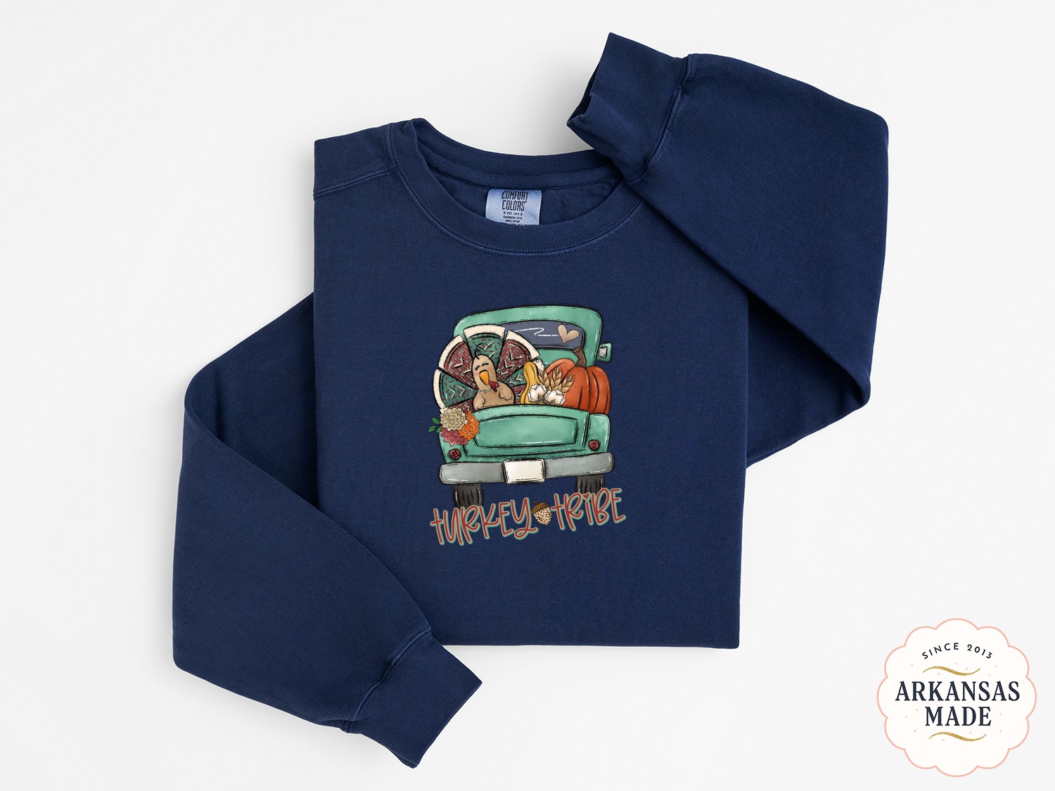 Thanksgiving Sweatshirt, Turkey Tribe, Fall Truck, Autumn Crewneck, Thanksgiving Outfit, Thanksgiving Day Sweatshirt, Fall Harvest