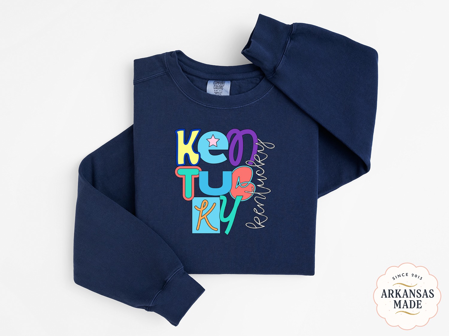 Kentucky Reverse Sweatshirt, State Pride Pullover, Colorful Kentucky Gift, Cute State Star, Kentucky Souvenir, Kentucky Lover Sweatshirt