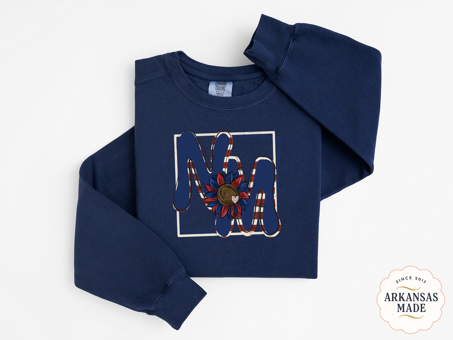 Patriotic Initial N Sweatshirt, Letter N Sweatshirt, American Flag Sunflower Sweatshirt, USA Alphabet Sweatshirt, Patriotic Design, Gift