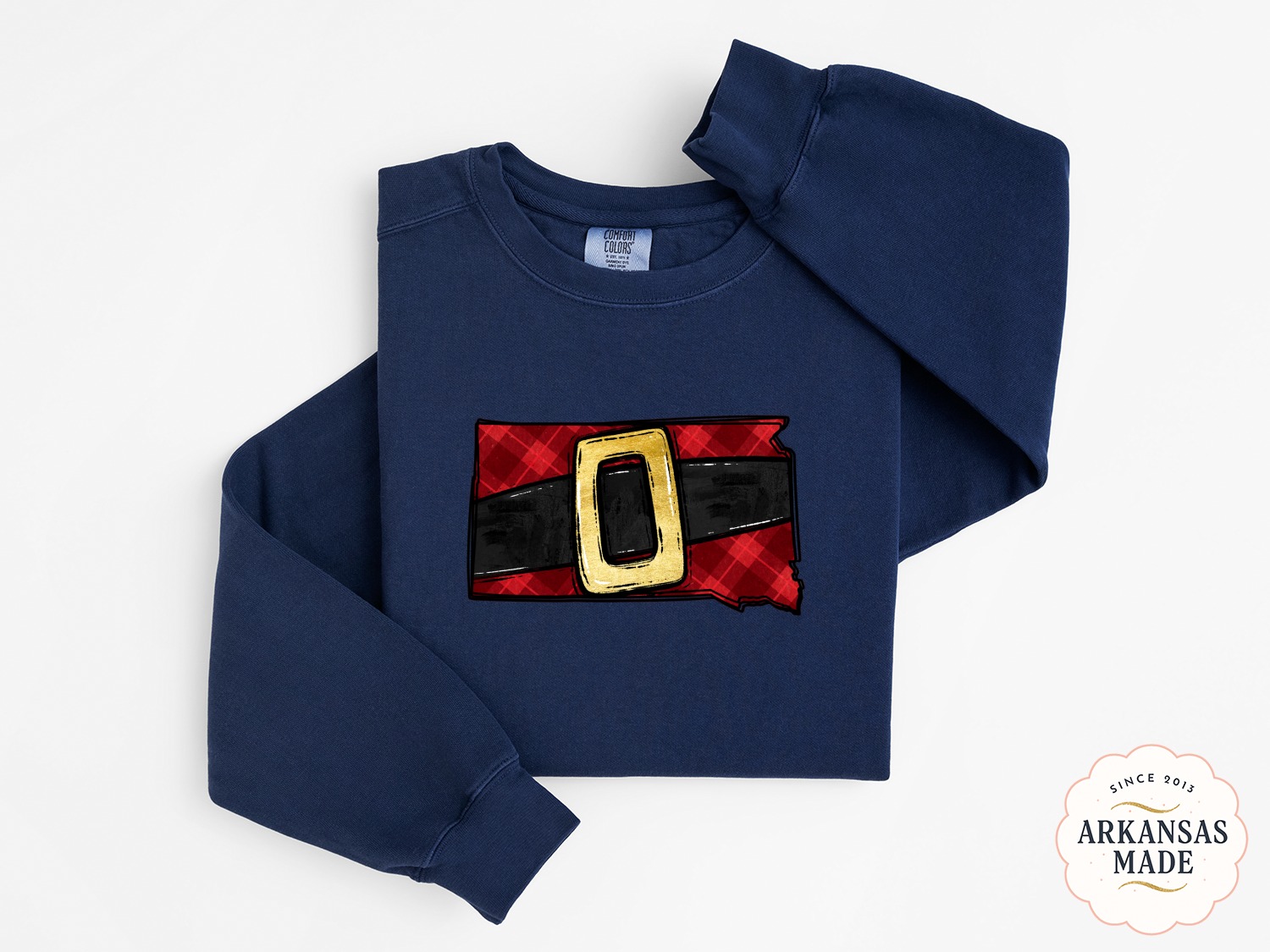 Santa Belt Sweatshirt, Christmas State Sweatshirt, Holiday State Pride, Seasonal Sweatshirt, South Dakota Sweatshirt, Holiday Gift