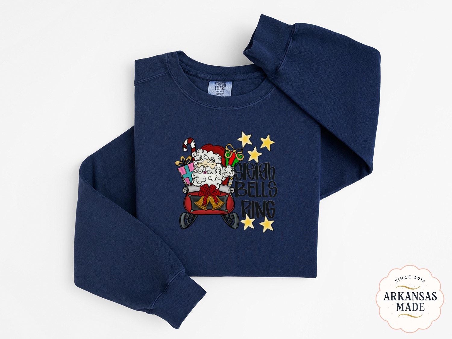 Santa Sleigh Bells Ring Sweatshirt, Christmas Sweatshirt, Holiday Season, Festive Design, Winter Apparel, Gift Idea, Festive Sweater