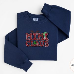 Mimi Claus Sweatshirt, Christmas Mimi Sweatshirt, Holiday Sweatshirt, Christmas Gift for Mimi, Plaid Mimi Sweatshirt, Grandma Sweatshirt
