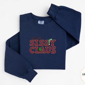 Sissy Claus Sweatshirt, Funny Christmas Sweatshirt, Holiday Season, Red Plaid Sweatshirt, Christmas Antler Sweatshirt, Holly Sweatshirt