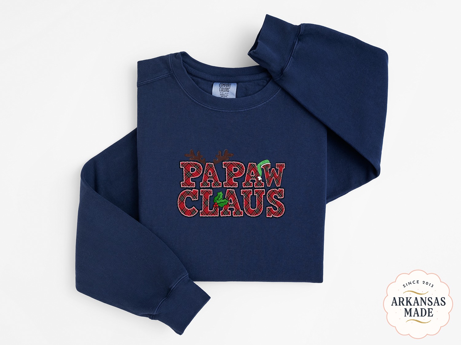 Papaw Claus Sweatshirt, Christmas Sweatshirt, Plaid Sweatshirt, Grandpa Sweatshirt, Holiday Sweatshirt, Xmas Gift, Papaw Gift