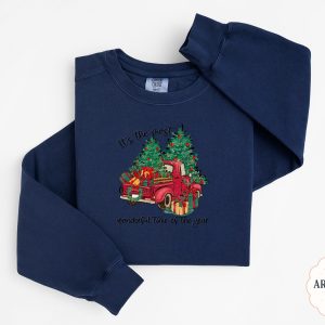 Christmas Truck Sweatshirt, Holiday Season Sweatshirt, Wonderful Time of the Year Sweatshirt, Xmas Gifts, Christmas Tree Sweatshirt, Vintage
