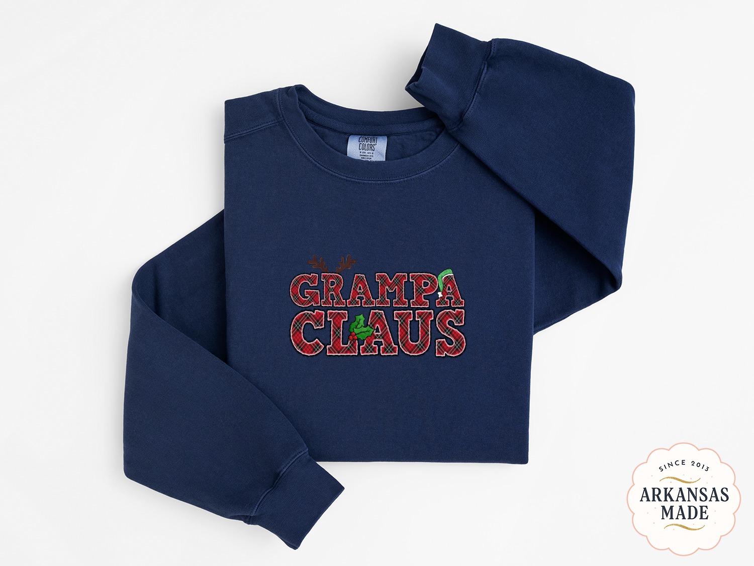 Grampa Claus Sweatshirt, Christmas Sweatshirt, Holiday Sweatshirt, Grandpa Gift, Xmas Sweatshirt, Plaid Sweatshirt, Family Sweatshirt