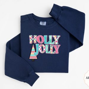 Holly Jolly Sweatshirt, Christmas Sweatshirt, Colorful Christmas Tree, Holiday Sweatshirt, Festive Sweatshirt, Christmas Gift Idea