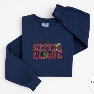 Sister Claus Sweatshirt, Christmas Sweatshirt, Plaid Holiday Sweatshirt, Holiday Sister Gift, Family Christmas Matching Sweatshirt