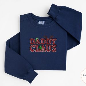 Daddy Claus Sweatshirt, Christmas Sweatshirt, Holiday Sweatshirt, Festive Sweatshirt, Reindeer Antlers Sweatshirt, Plaid Sweatshirt