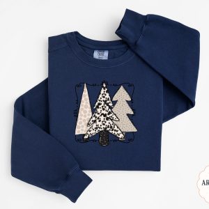 Christmas Trees Sweatshirt, Holiday Sweatshirt, Boho Christmas Sweatshirt, Winter Sweatshirt, Abstract Trees Sweatshirt