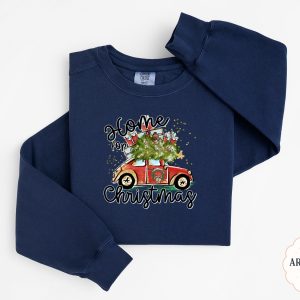 Home for Christmas Sweatshirt, Holiday Car Tree Sweatshirt, Gift for Christmas, Festive Season Sweatshirt, Christmas Presents Sweatshirt