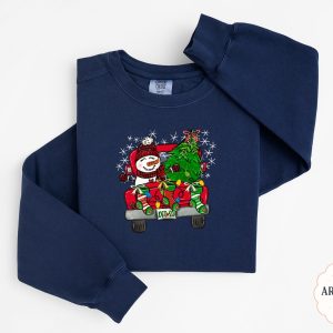 Christmas Truck Sweatshirt, Holiday Sweatshirt, Vintage Red Truck, Christmas Tree, Stockings, Snowman, Christmas Gifts