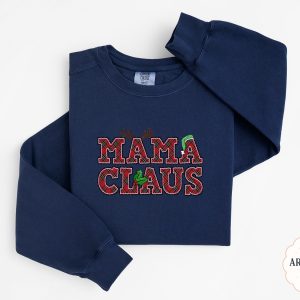 Mama Claus Sweatshirt, Buffalo Plaid Christmas Sweatshirt, Holiday Sweatshirt, Reindeer Antlers, Santa Hat, Mistletoe, Christmas Gift