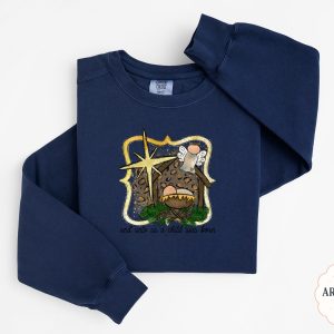 Christmas Nativity Sweatshirt, And Unto Us A Child Was Born Shirt, Leopard Print Christmas Sweatshirt, Religious Christmas Holiday Gift