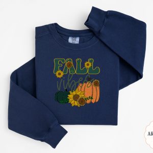 Fall Vibes Sweatshirt, Pumpkin Sunflower Autumn Sweater, Trendy Fall Sweatshirt, Thanksgiving Sweater, Fall Graphic Sweatshirt, Gift For Her
