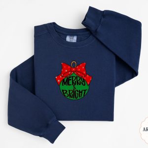Merry and Bright Sweatshirt, Christmas Ornament Sweatshirt, Holiday Season Outfit, Festive Sweatshirt, Christmas Gift Idea
