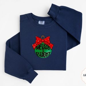 Merry and Bright Sweatshirt, Christmas Sweatshirt, Holiday Sweatshirt, Cute Christmas Shirt, Festive Sweatshirt, Christmas Ornament