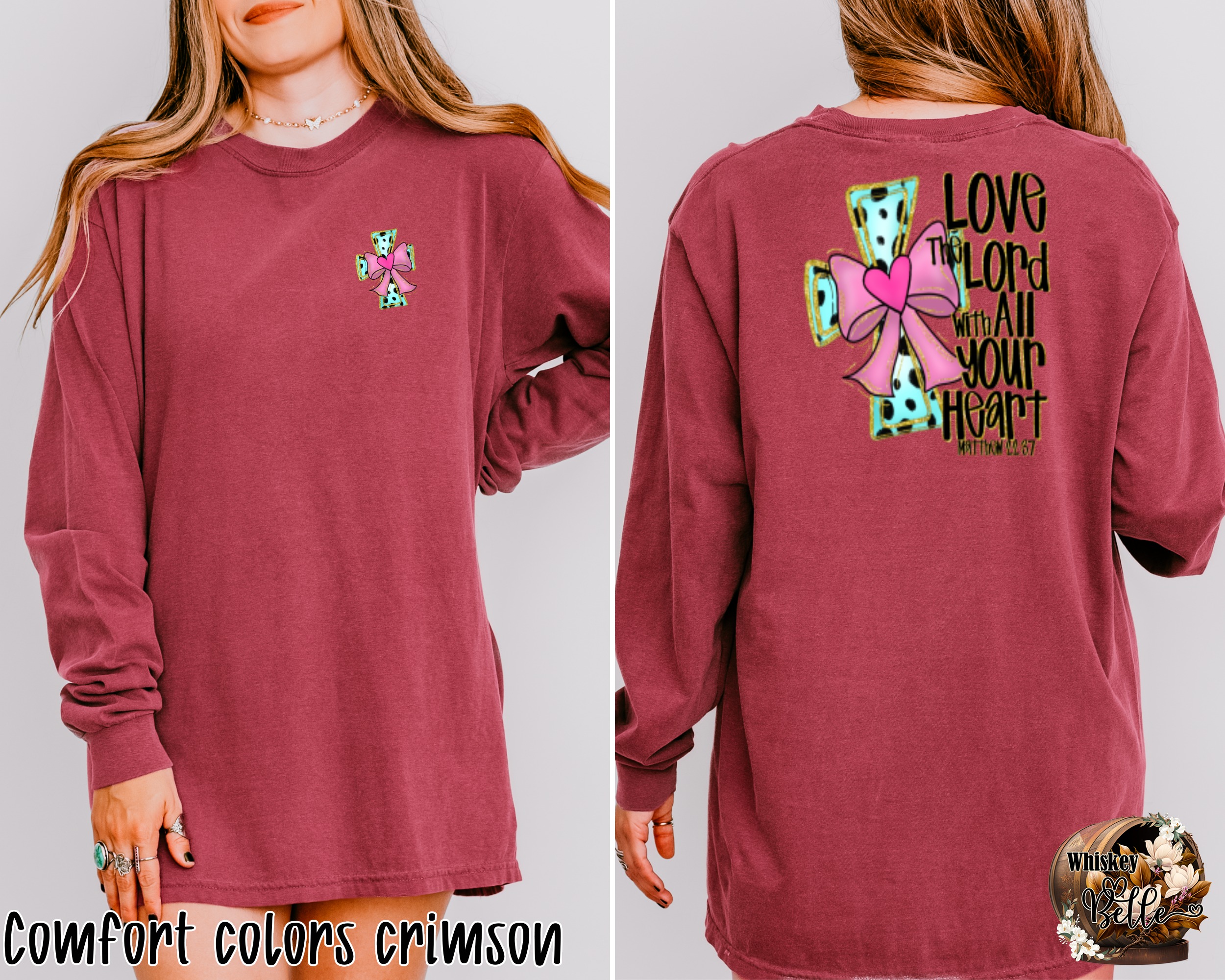 Love the Lord Long Sleeve T-Shirt, Christian Verse Tee, Matthew 22 37 Shirt, Faith Based Apparel, Religious Gift Idea, Scripture Shirt - Image 3