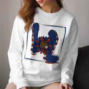 Patriotic H2 Long Sleeve T-Shirt, USA Flag Sunflower Tee, American Pride Shirt, Gift for Veterans, Independence Day Apparel