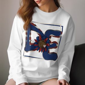 Patriotic DC Long Sleeve T-Shirt, USA Flag, Sunflower, American Pride, District of Columbia, Patriotic Gift, Trendy Shirt