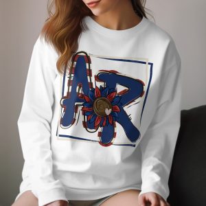 AR Monogram Sunflower Long Sleeve T-Shirt, Patriotic USA Design, Initial Shirt, Floral Monogram Tee, Arkansas Long Sleeve Shirt