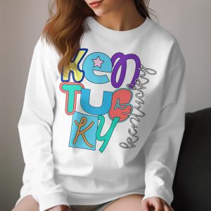 Colorful Kentucky Graphics, Long Sleeve T-Shirt, Fun and Trendy Design, Unique State Pride Shirt, Graphic T-Shirt Gift Idea