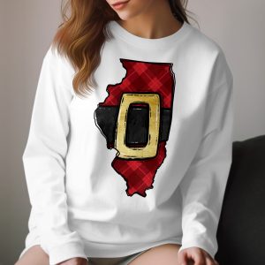 Illinois State Christmas Shirt, Santa Belt Plaid Print Shirt, Holiday Long Sleeve Tee, Unisex Christmas Shirt, Christmas Gift Idea