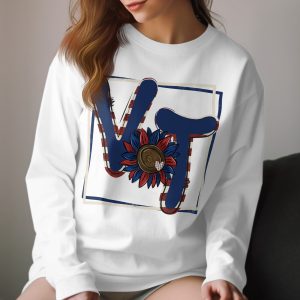VT Flower Graphic Art Long Sleeve T-Shirt, Casual Wear Shirt, Unique Design Tee, Floral Themed Long Sleeve, Trendy Graphic Top