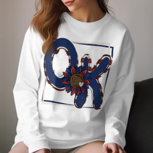 Oklahoma Long Sleeve T-Shirt, Vintage OK Graphic Tee, Cute Flower Oklahoma Shirt, State Pride Long Sleeve Top, Retro State Design