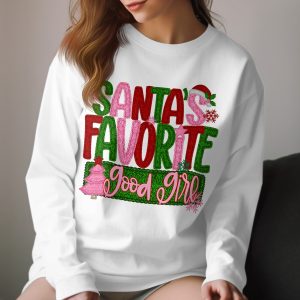 Santa's Favorite Good Girl Long Sleeve T-Shirt, Christmas Costume, Holiday Tee, Festive Apparel, Winter Fashion, Santa Lover Shirt