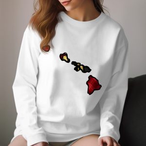 Hawaii Map Long Sleeve T-Shirt, Hawaiian Islands Graphic Tee, Unique Hawaii Shirt, Colorful Map Design, Custom Hawaii Gift T-Shirt, Island