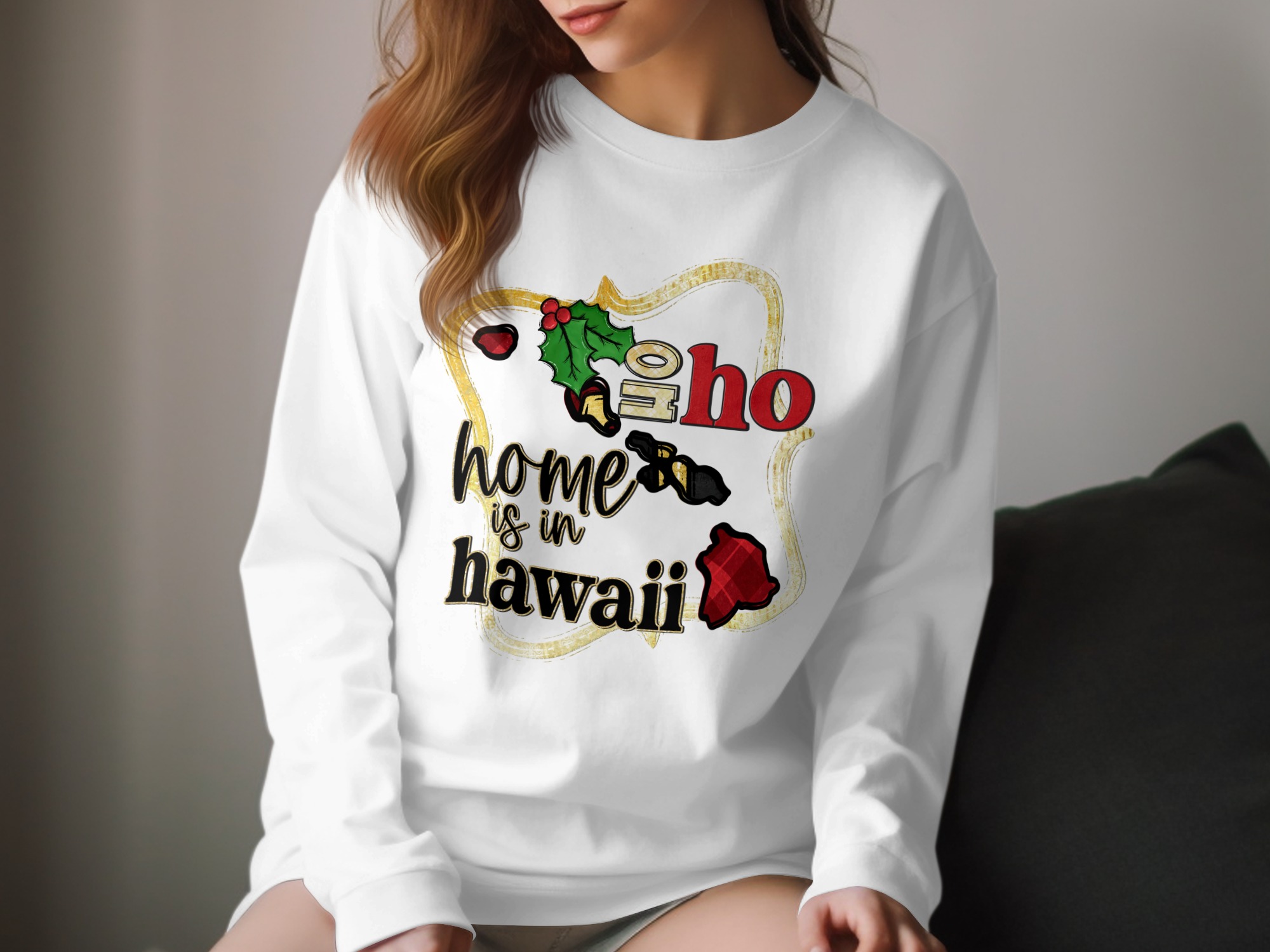 Home Is In Hawaii Long Sleeve T-Shirt, Christmas Hawaii Tee, Holiday in Hawaii Shirt, Hawaii Vacation Shirt, Hawaii Gift Idea