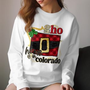 Colorado Santa Belt Long Sleeve T-Shirt, Christmas Home State Shirt, Holiday Apparel, Gift for Colorado Native, Xmas State Pride