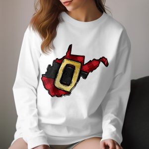 West Virginia Santa Belt Long Sleeve T-Shirt, Plaid State Christmas Shirt, Holiday Tee, State Pride Gift, Country Roads Christmas
