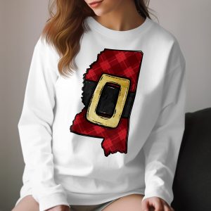 Mississippi Santa Belt Long Sleeve T-Shirt, Christmas MS State Pride Shirt, Holiday Tee, Southern Xmas Apparel, Xmas Gift Idea