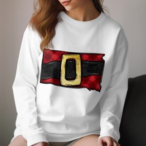 Santa Belt South Dakota Long Sleeve T-Shirt, Christmas State Pride Apparel, Holiday Gift, Funny Xmas Outfit, Winter Fashion Long Sleeve