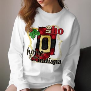 Home is Indiana Long Sleeve T-Shirt, Indiana Christmas Shirt, Holiday State Pride Tee, Indiana Gift Idea, Festive Shirt, Christmas T-Shirt