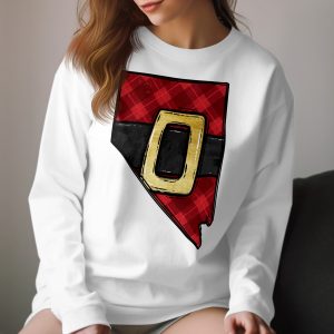Nevada Santa Belt Long Sleeve T-Shirt, Christmas State Pride Tee, Holiday Nevada Gift, Xmas Nevada Outfit, Winter Apparel