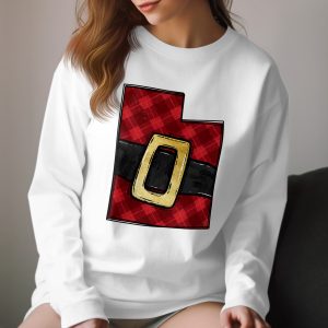 Utah Santa Belt Long Sleeve T-Shirt, Christmas Plaid State Tee, Holiday Apparel, Festive Utah Gift, Red Plaid Design, Utah Pride