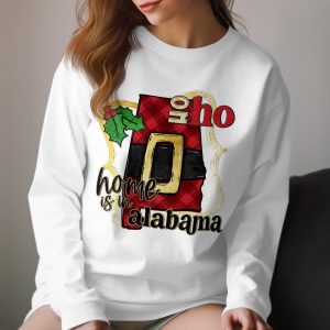 Alabama Christmas Long Sleeve T-Shirt, Home State Holiday Tee, Santa Belt Design, Southern Pride Shirt, Winter Apparel, Gift Idea
