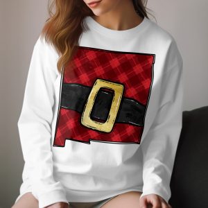 New Mexico Santa Belt Long Sleeve T-Shirt, Holiday Tee, NM Christmas Shirt, NM Gift, Southwestern Christmas, Unique Christmas Tee