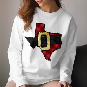 Texas Santa Belt Long Sleeve T-Shirt, Texas Christmas Shirt, State Pride Shirt, Holiday Tee, Texan Gift
