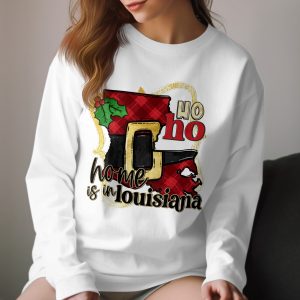 Louisiana Christmas Long Sleeve T-Shirt, Home State Holiday Shirt, Santa Belt Design, Xmas Gift Tee, Ho Ho Ho Shirt, Holiday Season Apparel