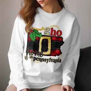 Pennsylvania Christmas Long Sleeve T Shirt, Home State Holiday Shirt, PA Santa Belt Tee, Funny Xmas Gift, Ho Ho Ho, State Pride Shirt