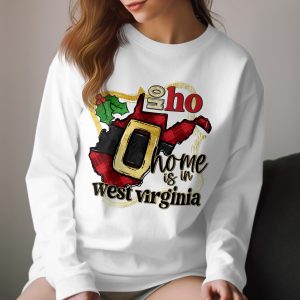 West Virginia Christmas Long Sleeve T-Shirt, Home State Holiday Shirt, Xmas Vacation Tee, State Pride Gift, Winter Apparel, WV Santa Belt